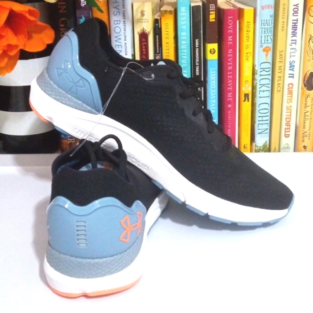 UNDER ARMOUR BLACK BLUE GRANITE HOVR SONIC 6 SNEAKERS SIZE 12 NWT